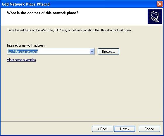 Add Network place Wizard